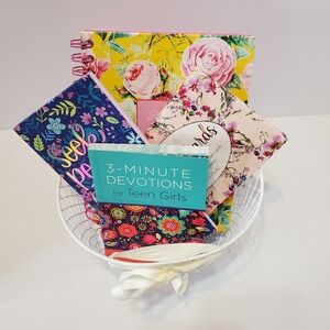 SALE - $12.00 - Inspiration Teen Girl Gift Basket- Devotional, Journal & More